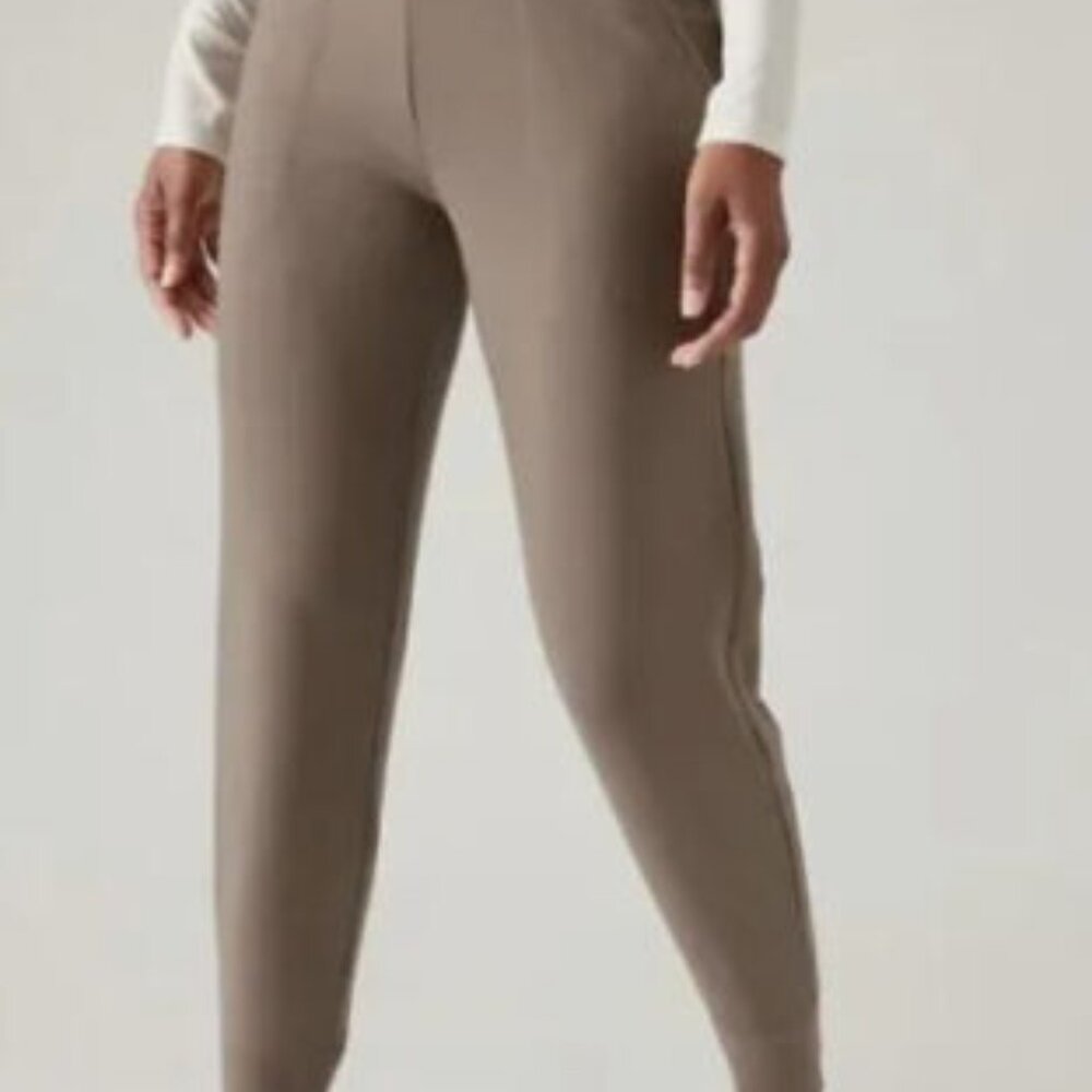 ATHLETA Coaster Luxe Jogger Pants Nirvana Pyrite Brown L P New LP large petite